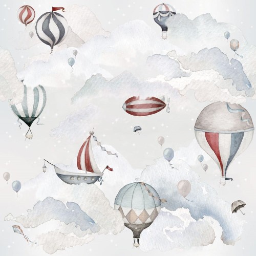 tapeta-dziecieca-w-balony-statki-i-chmurki