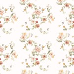 Tapeta dziecięca w kwiaty vintage na jasnym tle