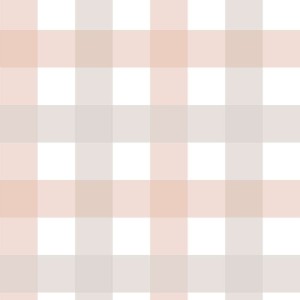 Tapeta dziecięca w średnią kratkę beżowo-różową