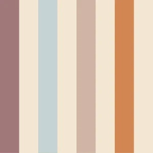 Tapeta dziecięca w kolorowe paski w ciepłych odcieniach