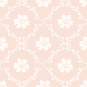 Tapeta dziecięca w kwiaty w stylu angielskim na różowym tle