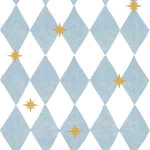 Tapeta dziecięca w romby z gwiazdkami