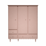 Szafa dziecięca 3-drzwiowa Babushka - różowa, szer. 154 cm
