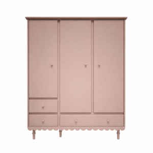 Szafa dziecięca 3-drzwiowa Babushka - różowa, szer. 154 cm