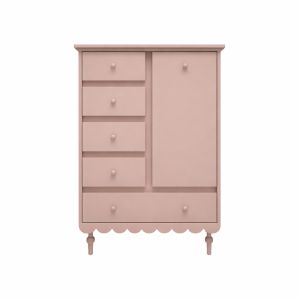 Komoda dziecięca wysoka Babushka - różowa, szer. 84 cm