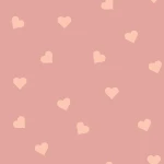 Tapeta dziecięca w brzoskwiniowe serduszka na różowym tle