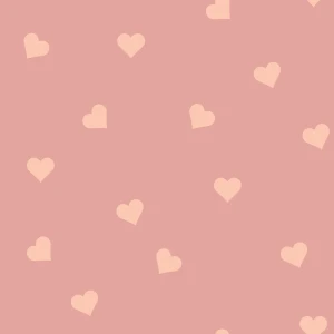 Tapeta dziecięca w brzoskwiniowe serduszka na różowym tle
