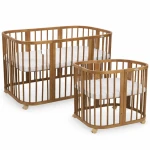 Łóżeczko niemowlęce 7w1 z materacem - vintage, szer. 77,5 cm