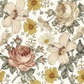 tapeta-dziecieca-botaniczna-kwiaty-vintage