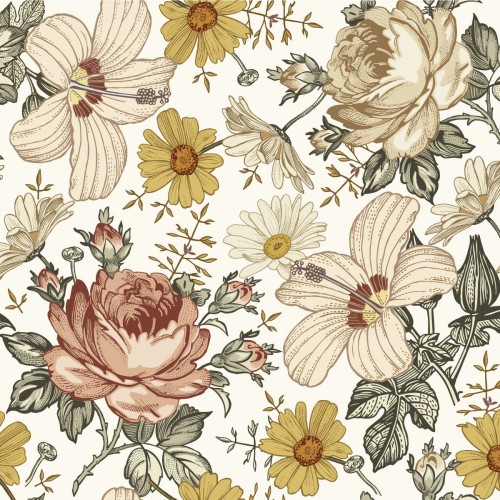 tapeta-dziecieca-botaniczna-kwiaty-vintage