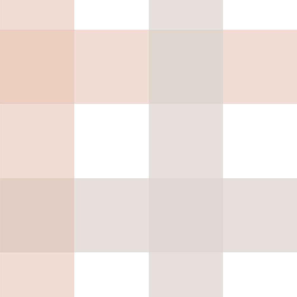 Tapeta w dużą kratkę beżowo-różową do pokoju dziecka