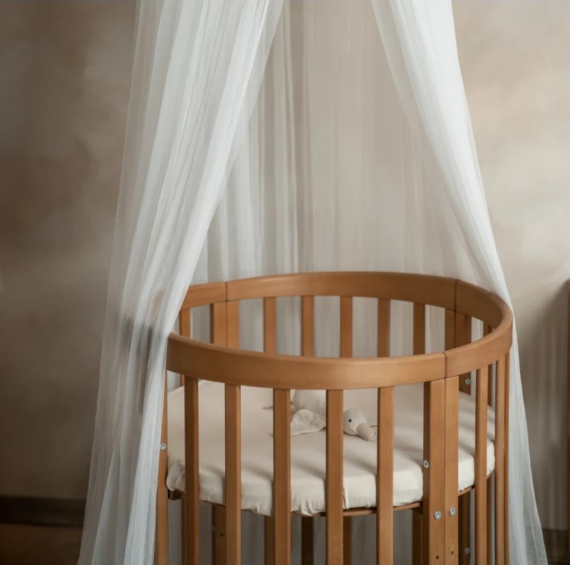 Łóżeczko dziecięce owalne z materacem