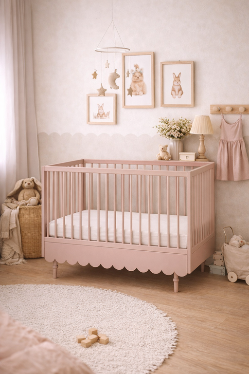 Łóżeczko niemowlęce różowe